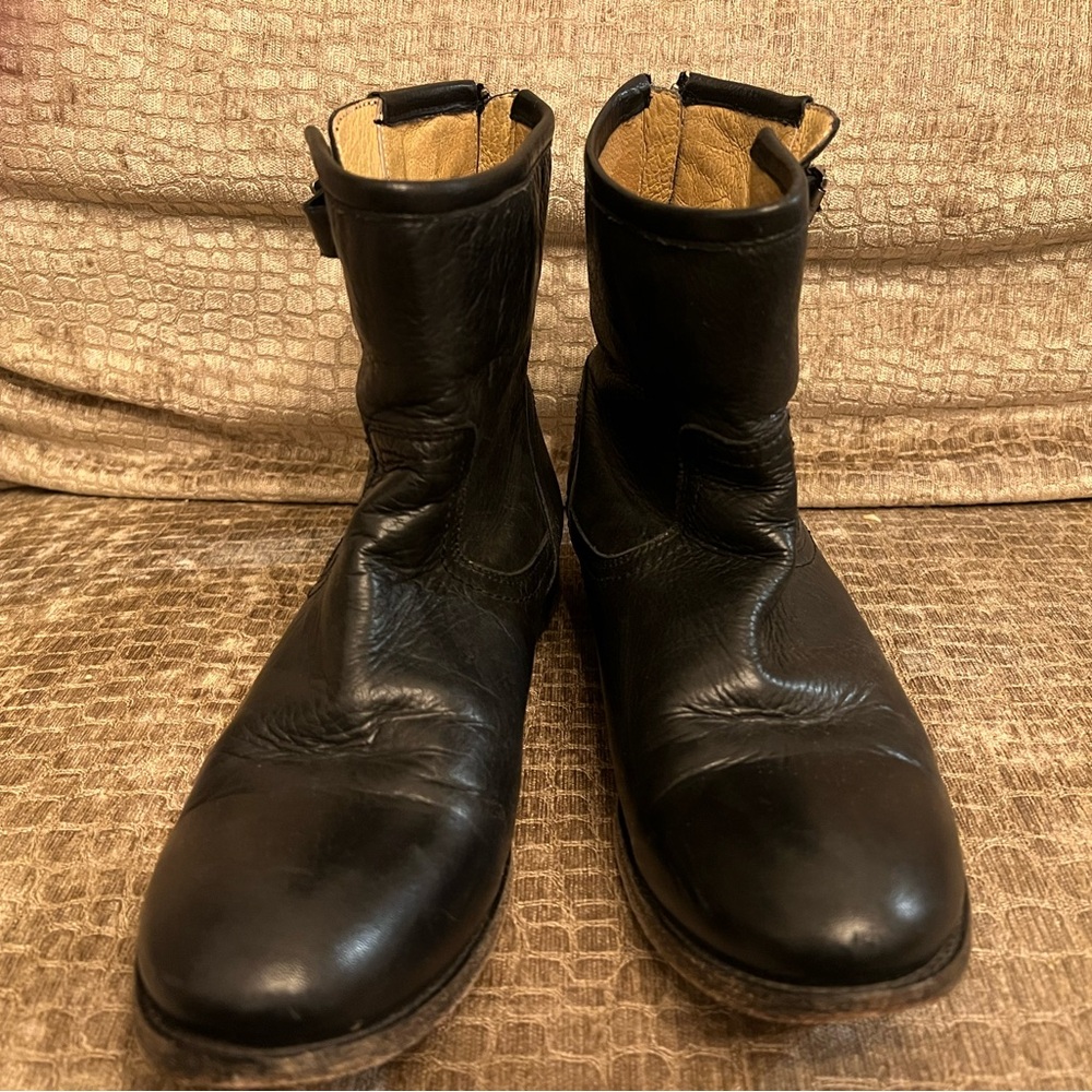 Frye Women's Pippa Black Leather Buckle ankle boots - Picture 10 of 13